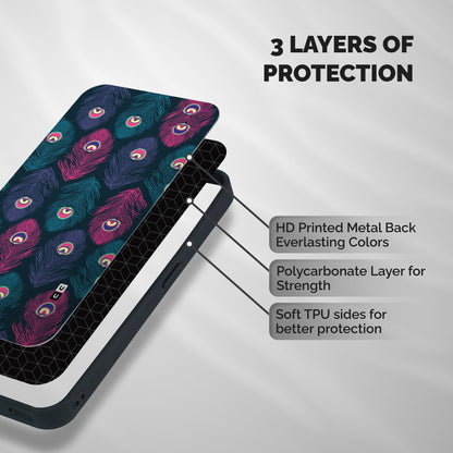 Feathers Patterns Shockproof Hybrid Protection (Metal + TPU) Back Case Cover