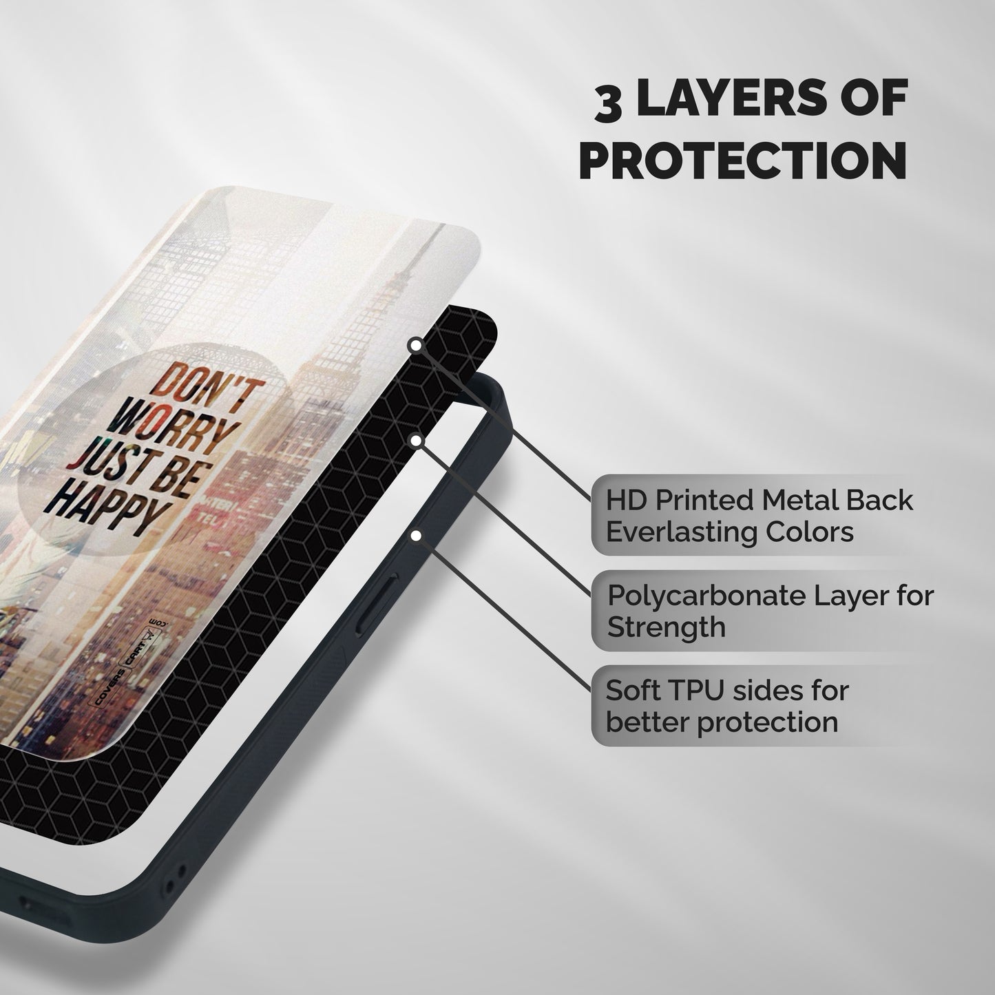 Feel Lively Shockproof Hybrid Protection (Metal + TPU) Back Case Cover