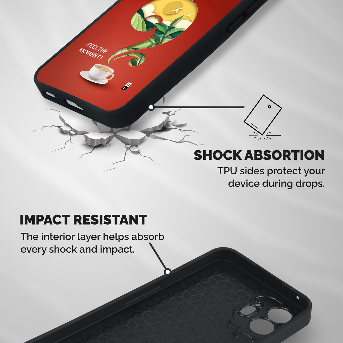 Feel The Moment Shockproof Hybrid Protection (Metal + TPU) Back Case Cover