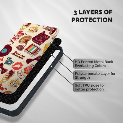 Feel The Nostalgia Shockproof Hybrid Protection (Metal + TPU) Back Case Cover