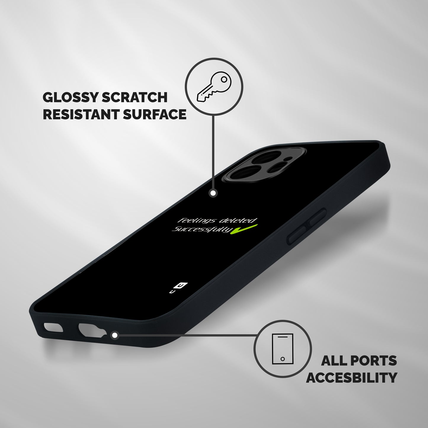 Feelings Deleted Shockproof Hybrid Protection (Metal + TPU) Back Case Cover