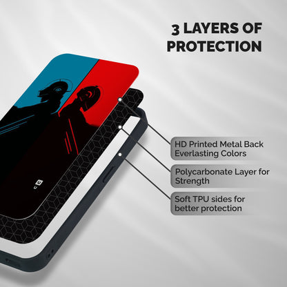 Fight Colours Shockproof Hybrid Protection (Metal + TPU) Back Case Cover
