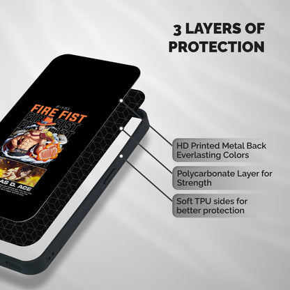 Fire Fist Ace Shockproof Hybrid Protection (Metal + TPU) Back Case Cover