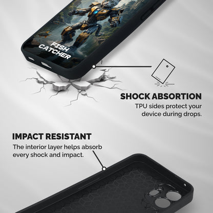 Fish Catcher Shockproof Hybrid Protection (Metal + TPU) Back Case Cover