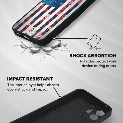 Flag Stripes Shockproof Hybrid Protection (Metal + TPU) Back Case Cover