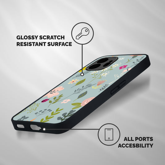 Flawless Flowers Shockproof Hybrid Protection (Metal + TPU) Back Case Cover