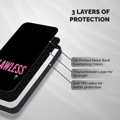 Flawless Pink Design Shockproof Hybrid Protection (Metal + TPU) Back Case Cover