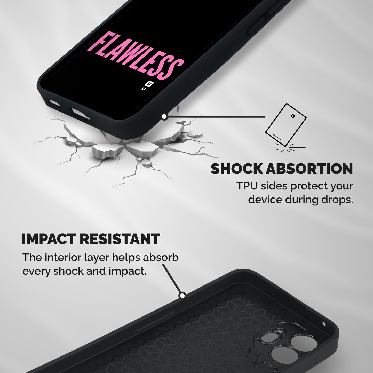 Flawless Pink Design Shockproof Hybrid Protection (Metal + TPU) Back Case Cover