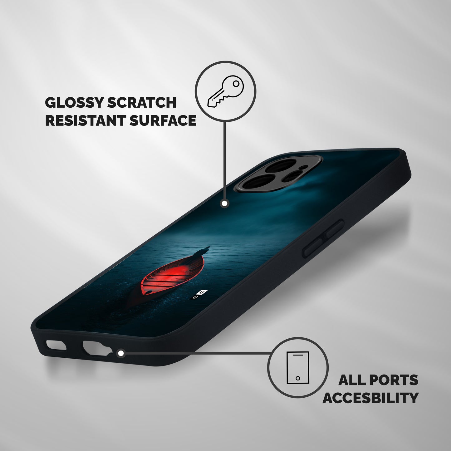 Floating Boat Shockproof Hybrid Protection (Metal + TPU) Back Case Cover