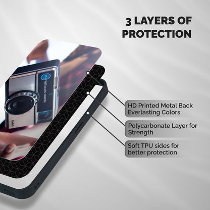 Floating Camera Shockproof Hybrid Protection (Metal + TPU) Back Case Cover