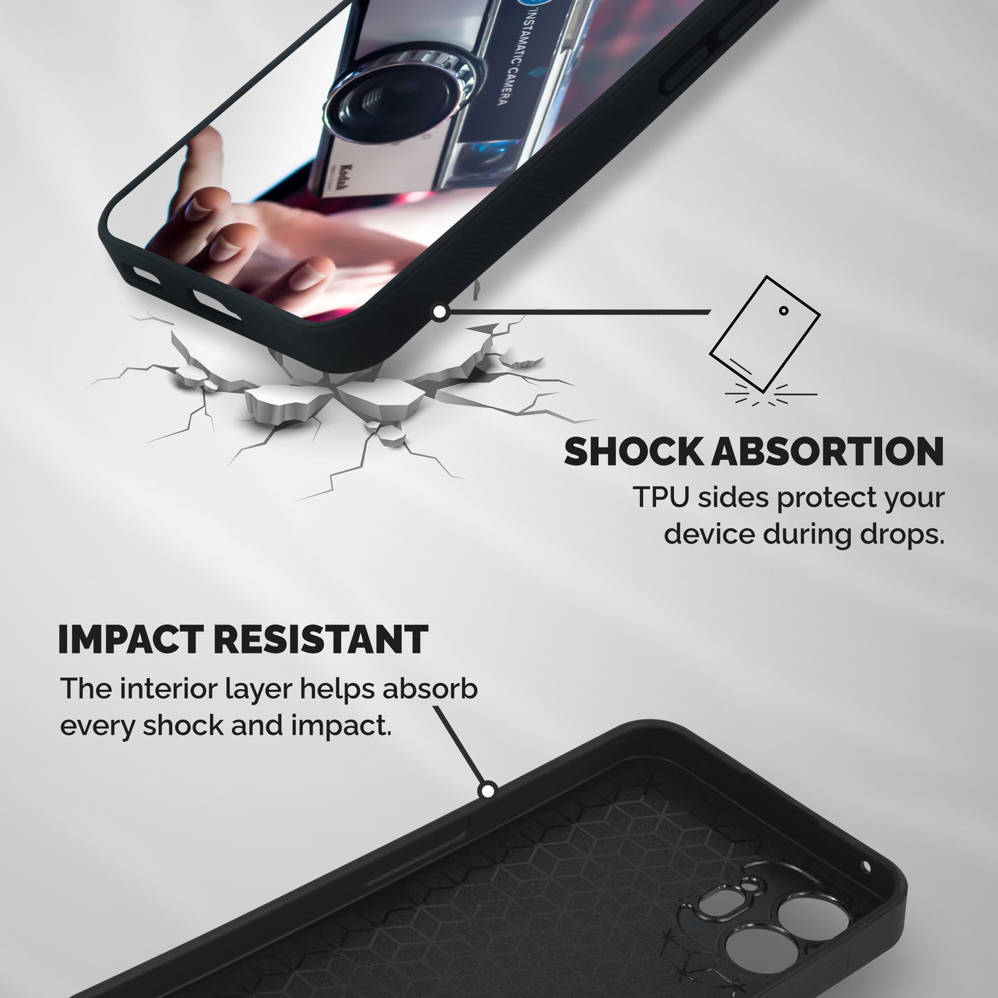 Floating Camera Shockproof Hybrid Protection (Metal + TPU) Back Case Cover