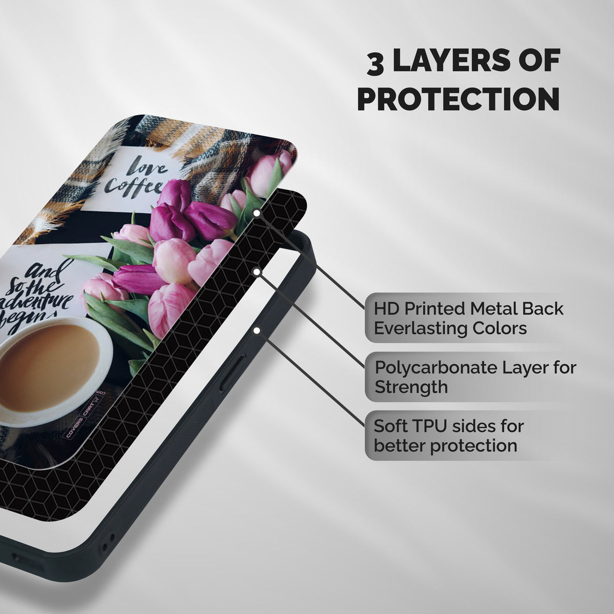 Floral Adventure Shockproof Hybrid Protection (Metal + TPU) Back Case Cover