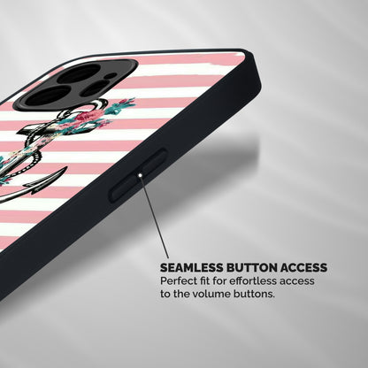Floral Anchor Shockproof Hybrid Protection (Metal + TPU) Back Case Cover