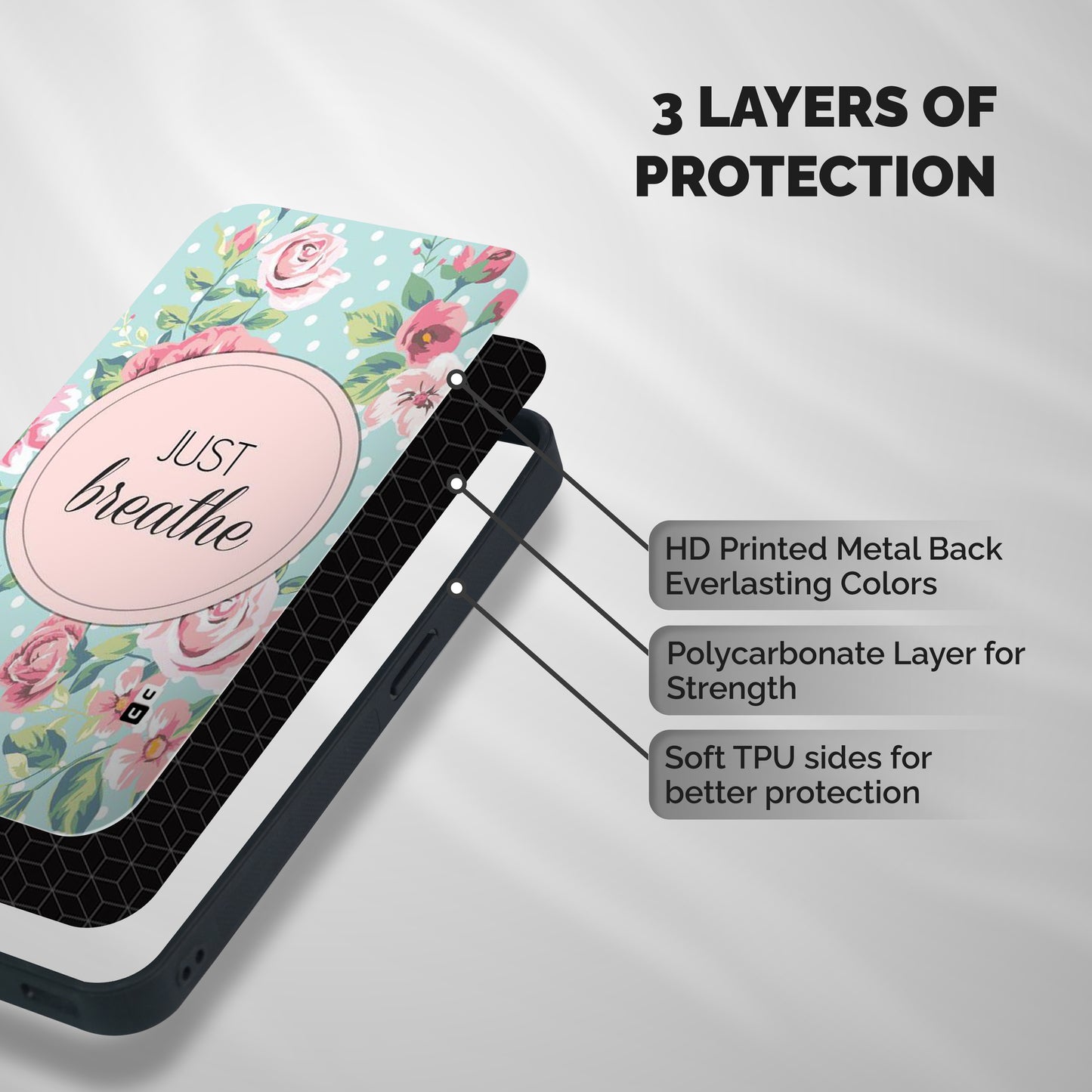 Floral Bloom Shockproof Hybrid Protection (Metal + TPU) Back Case Cover