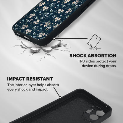 Floral Blue Bloom Shockproof Hybrid Protection (Metal + TPU) Back Case Cover