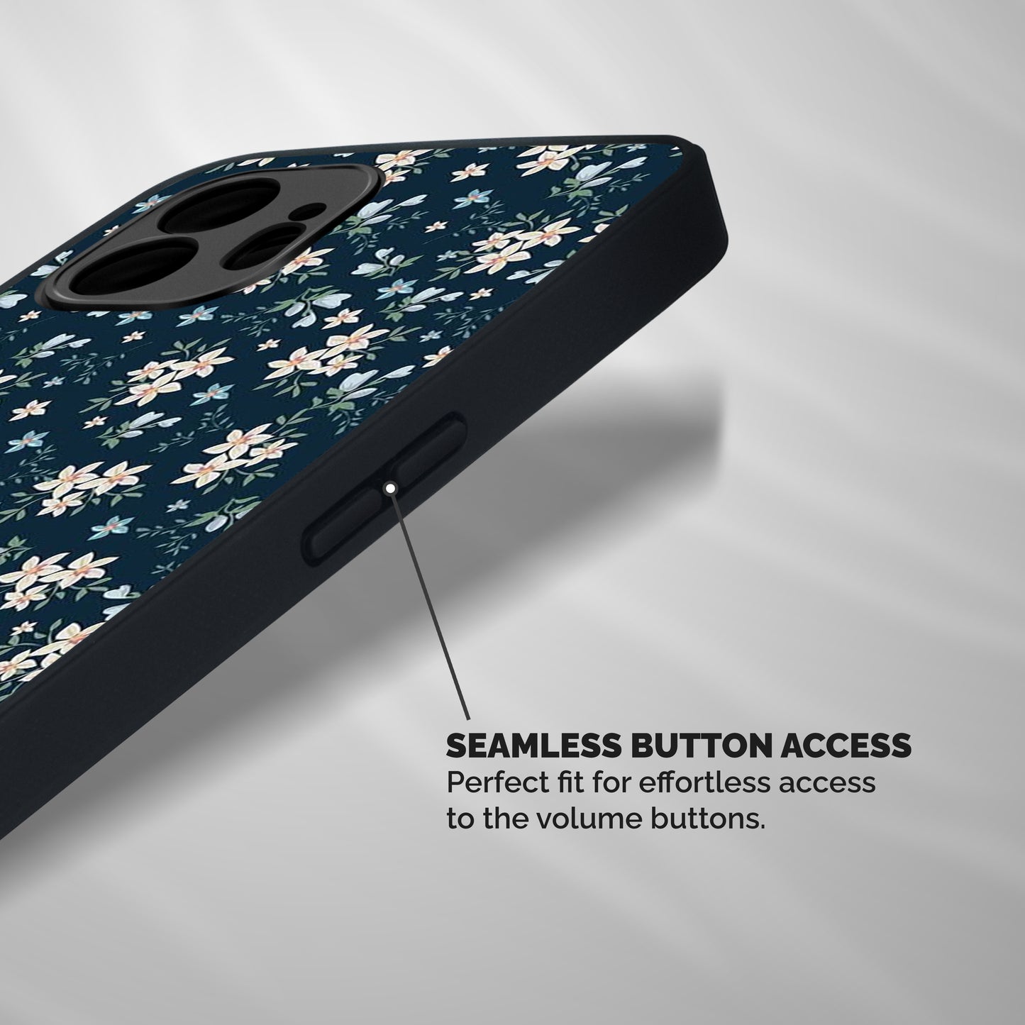 Floral Blue Bloom Shockproof Hybrid Protection (Metal + TPU) Back Case Cover