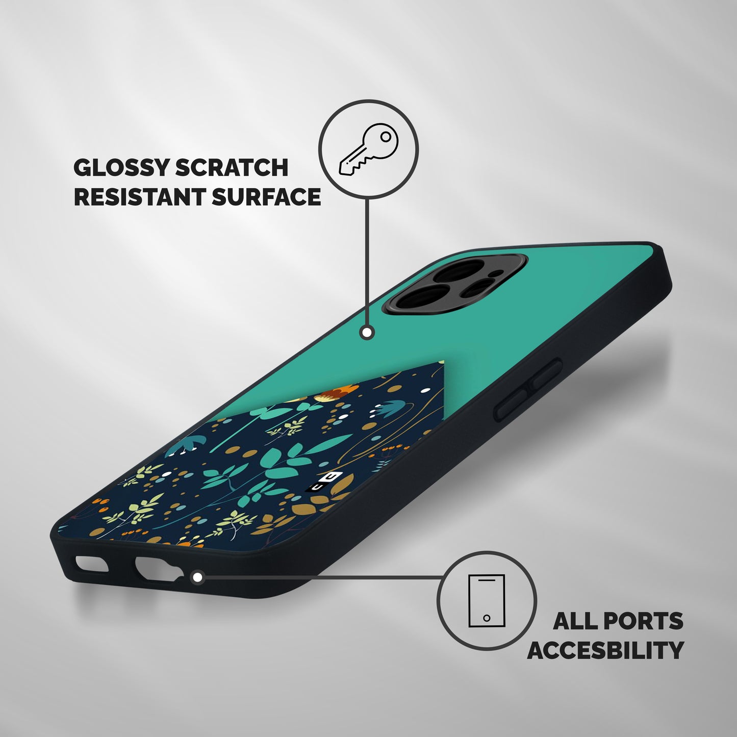 Floral Corner Shockproof Hybrid Protection (Metal + TPU) Back Case Cover