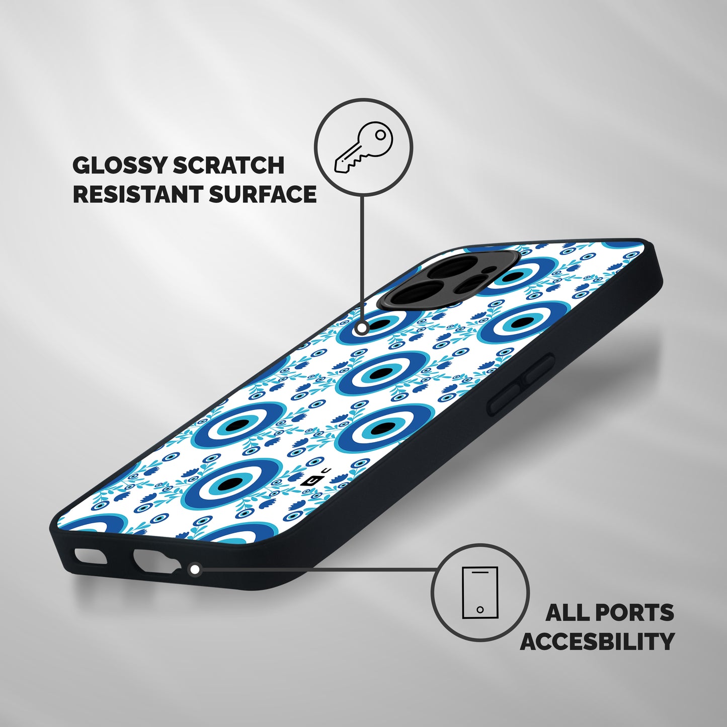Floral Evil Eyes Shockproof Hybrid Protection (Metal + TPU) Back Case Cover