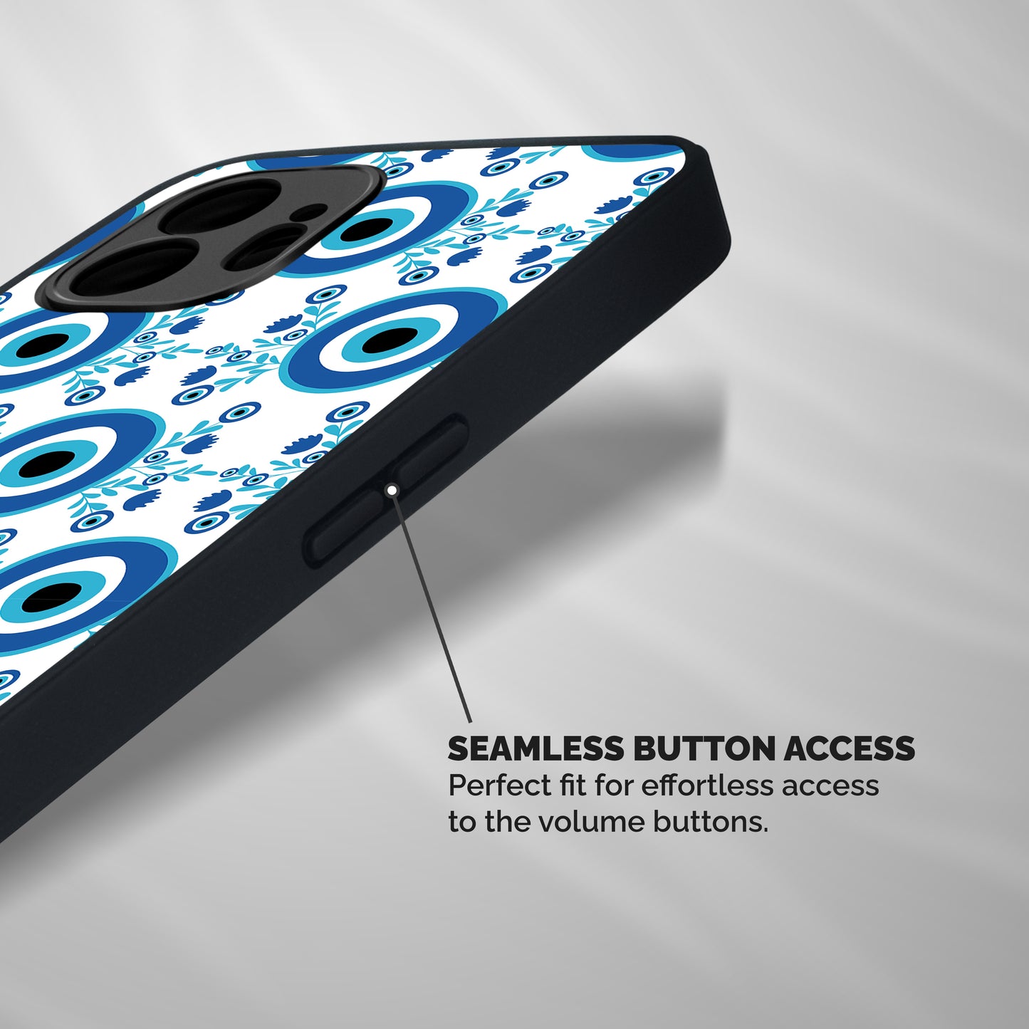 Floral Evil Eyes Shockproof Hybrid Protection (Metal + TPU) Back Case Cover