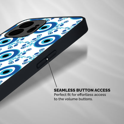Floral Evil Eyes Shockproof Hybrid Protection (Metal + TPU) Back Case Cover