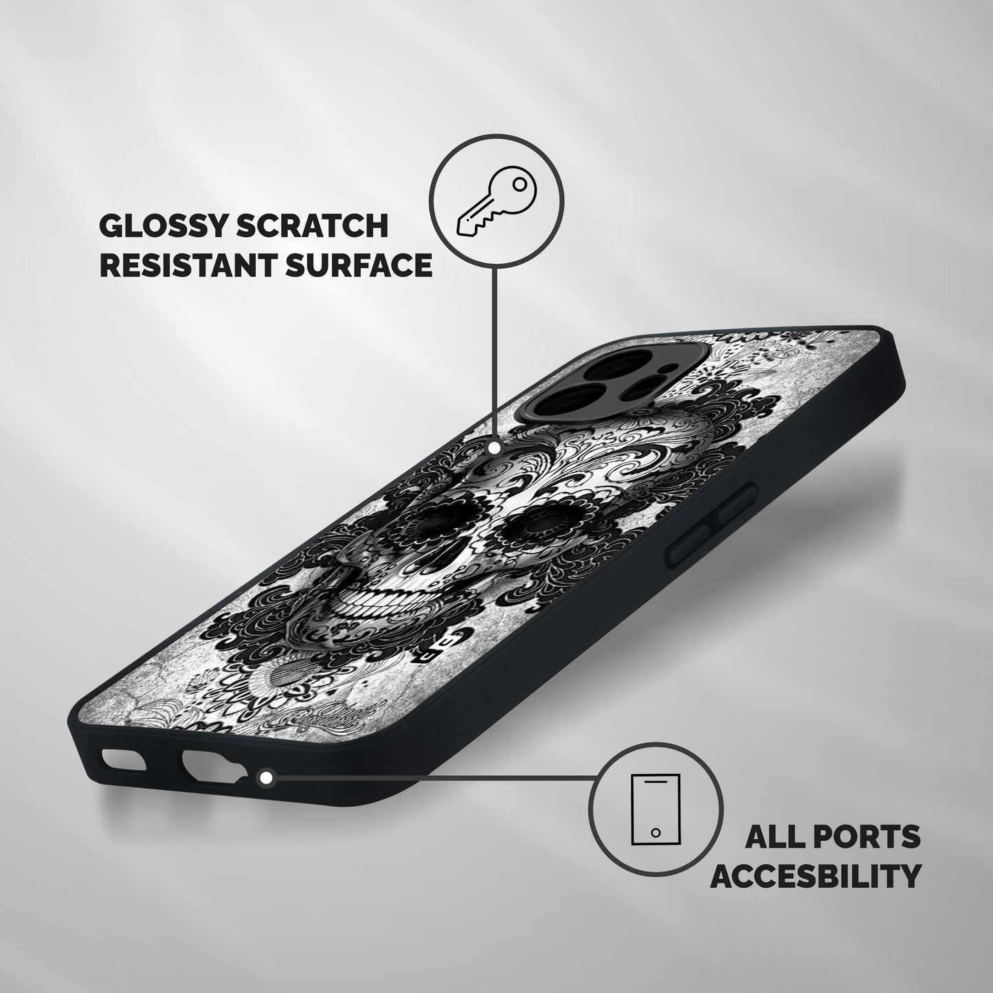 Floral Ghost Shockproof Hybrid Protection (Metal + TPU) Back Case Cover