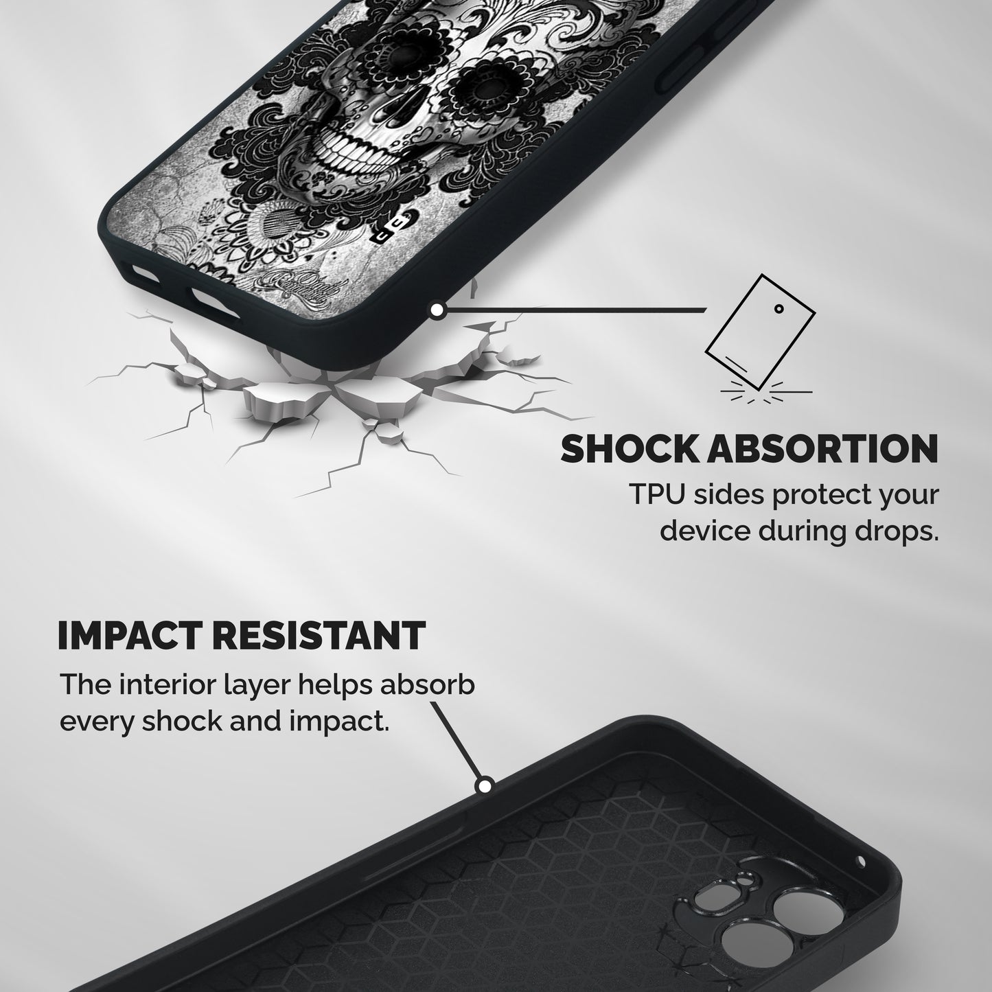 Floral Ghost Shockproof Hybrid Protection (Metal + TPU) Back Case Cover