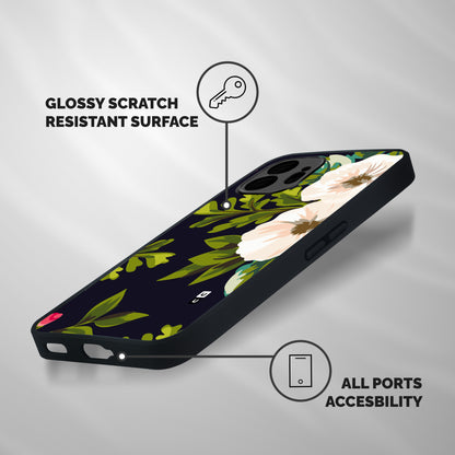Floral Leaves Shockproof Hybrid Protection (Metal + TPU) Back Case Cover