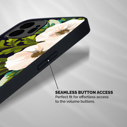 Floral Leaves Shockproof Hybrid Protection (Metal + TPU) Back Case Cover