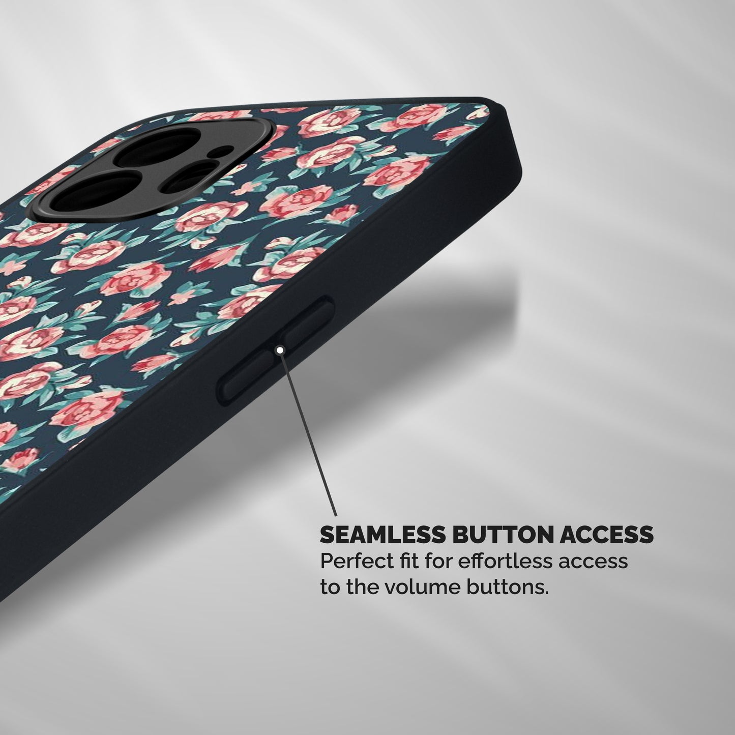Floral Navy Bloom Shockproof Hybrid Protection (Metal + TPU) Back Case Cover