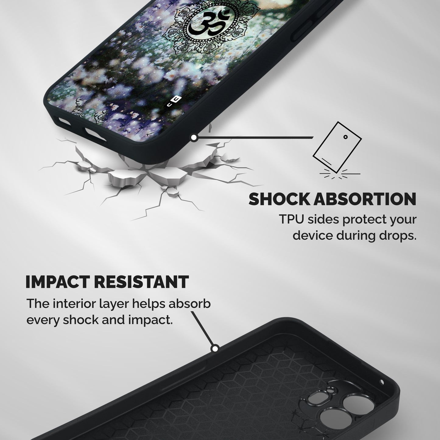 Floral Pray Shockproof Hybrid Protection (Metal + TPU) Back Case Cover