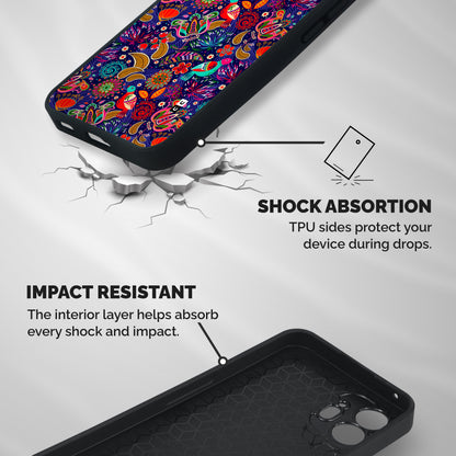Floral Seamless Pattern Spring Flowers Shockproof Hybrid Protection (Metal + TPU) Back Case Cover