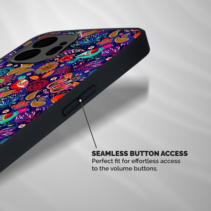 Floral Seamless Pattern Spring Flowers Shockproof Hybrid Protection (Metal + TPU) Back Case Cover