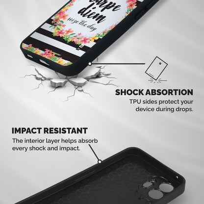 Floral Seize The Day Shockproof Hybrid Protection (Metal + TPU) Back Case Cover