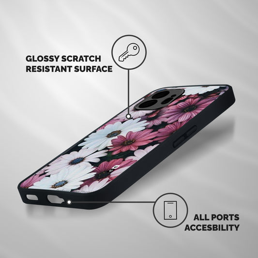Floral Shades Pink Shockproof Hybrid Protection (Metal + TPU) Back Case Cover
