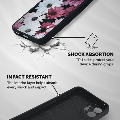 Floral Shades Pink Shockproof Hybrid Protection (Metal + TPU) Back Case Cover