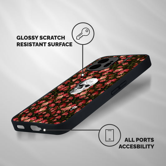 Floral Skull Love Shockproof Hybrid Protection (Metal + TPU) Back Case Cover