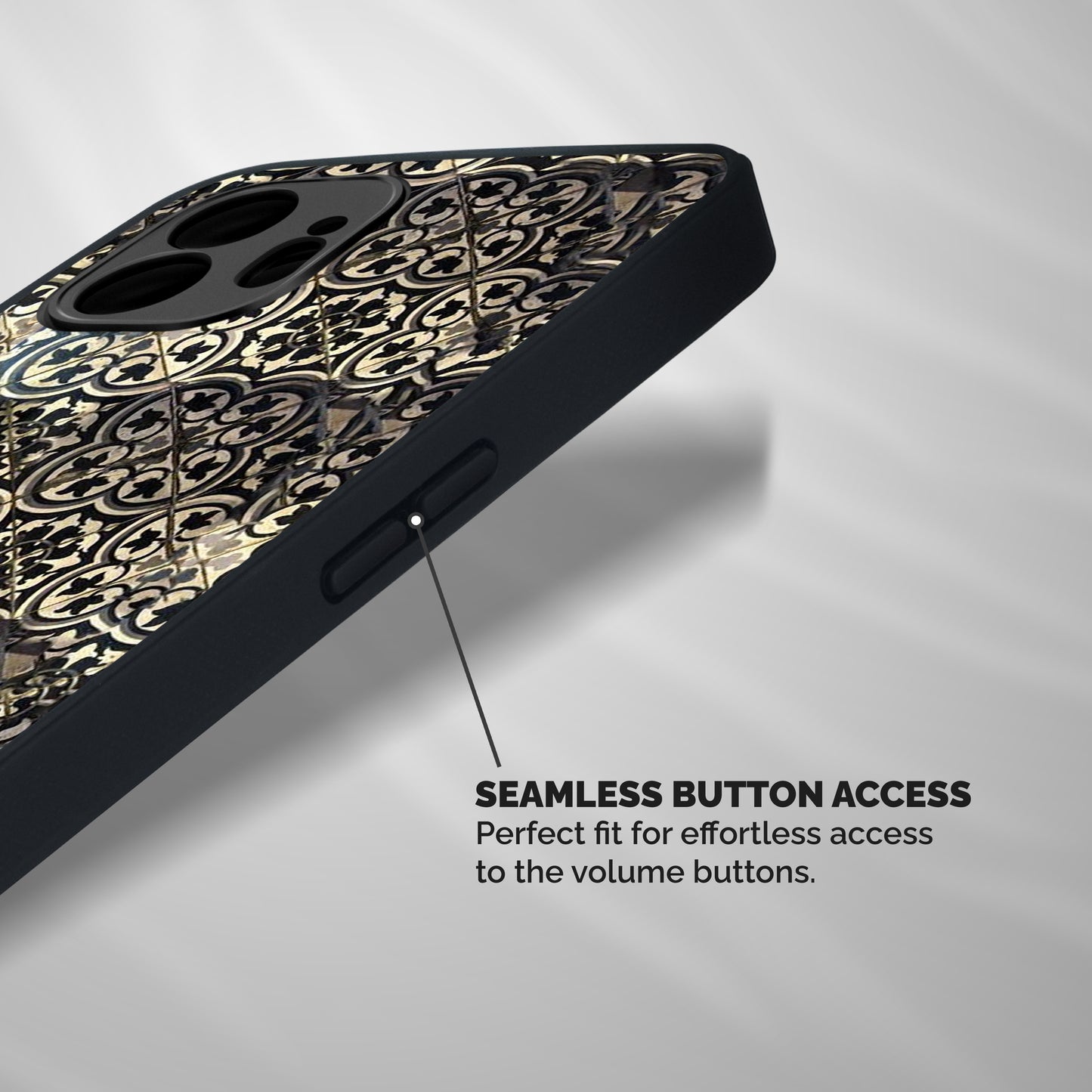 Floral Tile Shockproof Hybrid Protection (Metal + TPU) Back Case Cover