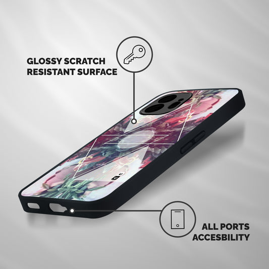 Floral Triangle Shockproof Hybrid Protection (Metal + TPU) Back Case Cover