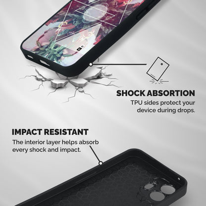 Floral Triangle Shockproof Hybrid Protection (Metal + TPU) Back Case Cover