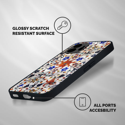 Floral Vintage Bloom Shockproof Hybrid Protection (Metal + TPU) Back Case Cover