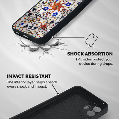 Floral Vintage Bloom Shockproof Hybrid Protection (Metal + TPU) Back Case Cover