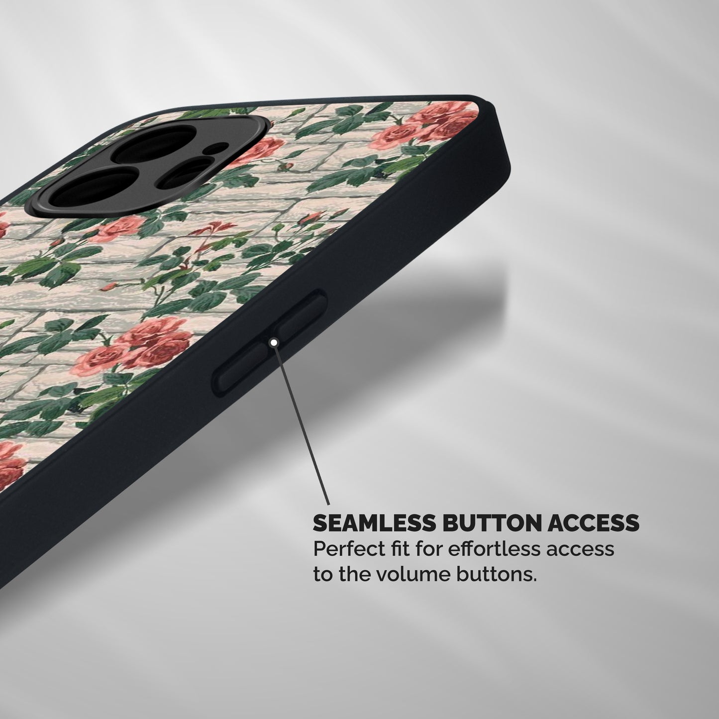 Floral Wall Design Shockproof Hybrid Protection (Metal + TPU) Back Case Cover