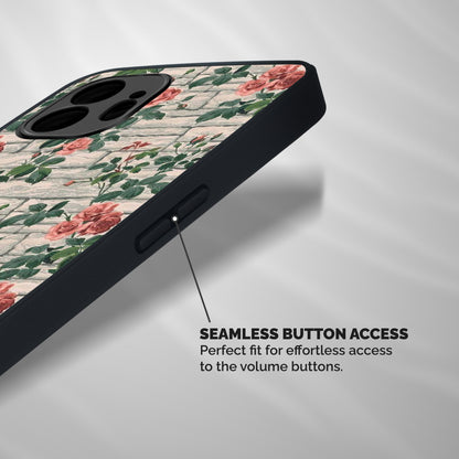 Floral Wall Design Shockproof Hybrid Protection (Metal + TPU) Back Case Cover