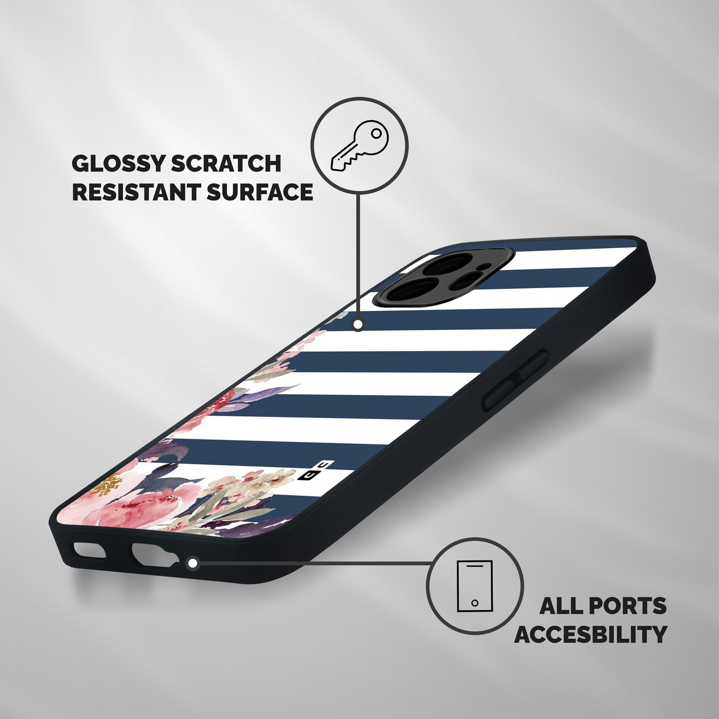 Floral Water Art Shockproof Hybrid Protection (Metal + TPU) Back Case Cover