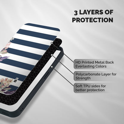 Floral Water Art Shockproof Hybrid Protection (Metal + TPU) Back Case Cover