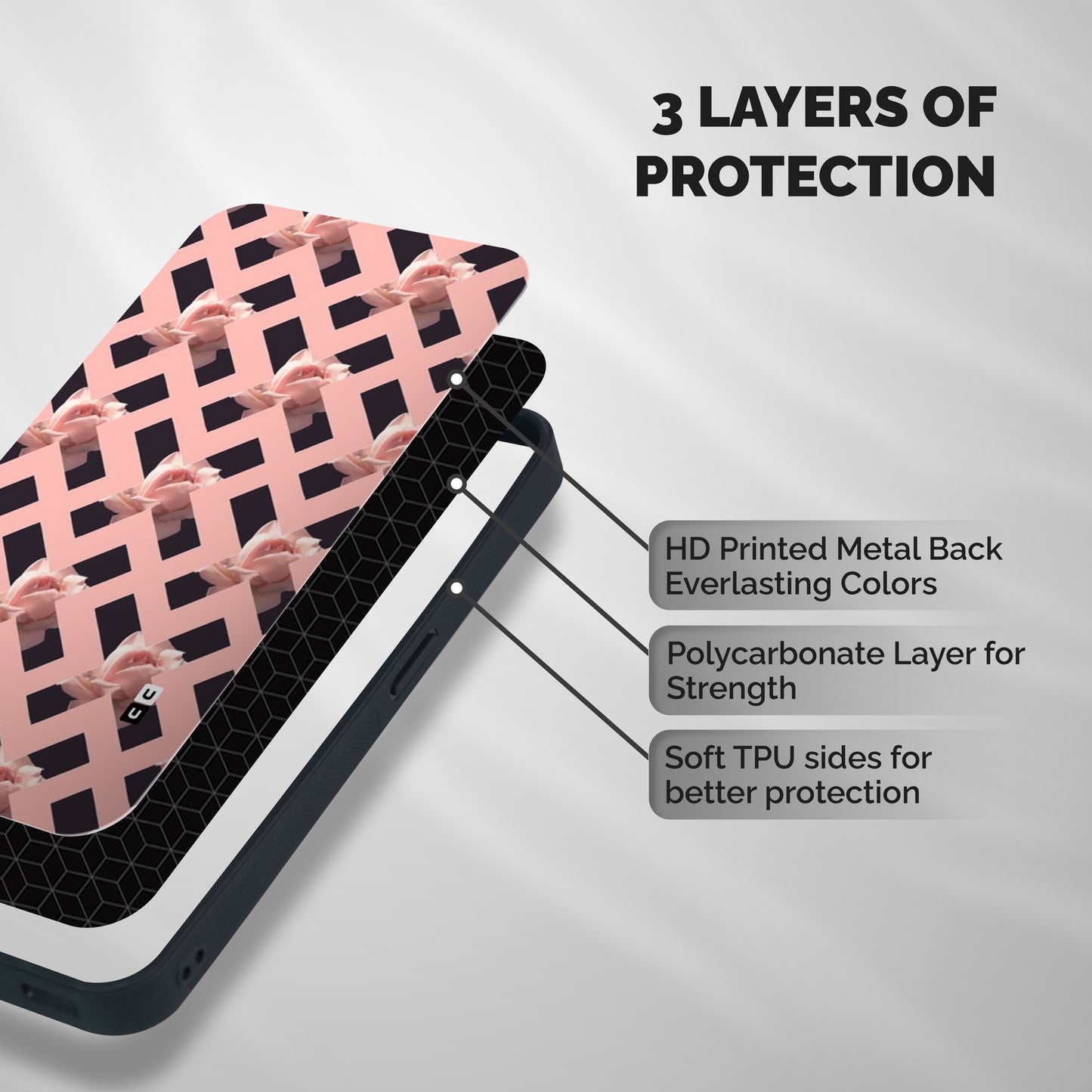 Floral X Design Shockproof Hybrid Protection (Metal + TPU) Back Case Cover