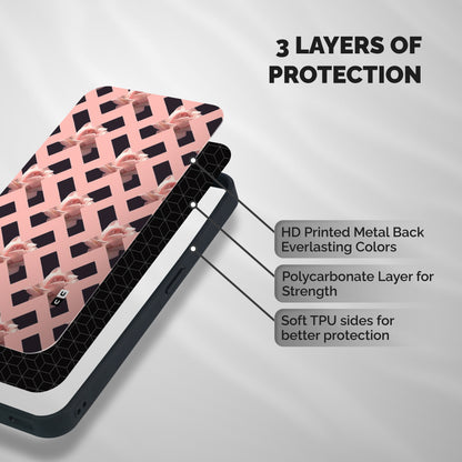 Floral X Design Shockproof Hybrid Protection (Metal + TPU) Back Case Cover