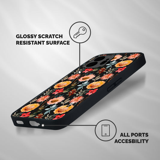 Florals Wonderful Pattern Shockproof Hybrid Protection (Metal + TPU) Back Case Cover
