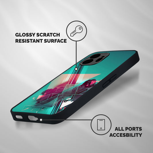 Floroscent Abstract Shockproof Hybrid Protection (Metal + TPU) Back Case Cover