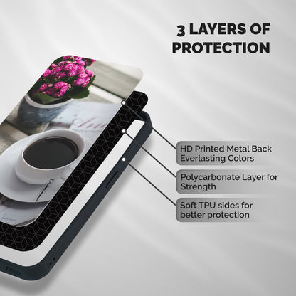 Flower And Blend Shockproof Hybrid Protection (Metal + TPU) Back Case Cover